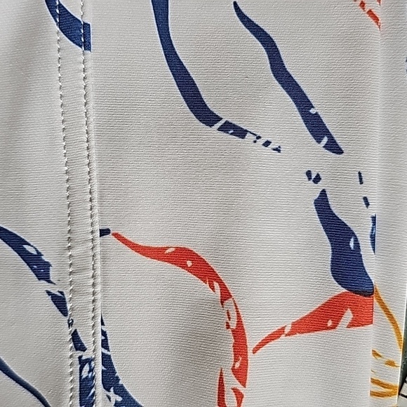 Peter millar women's NWT long sleeve golf shirt. White with out line flowers. - Picture 9 of 11